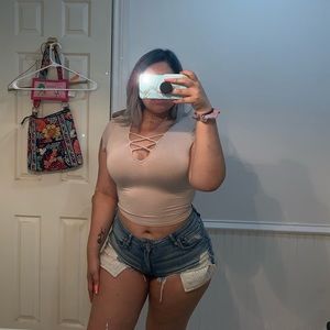 Nude crop top